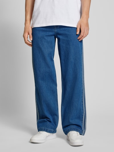 adidas Originals Regular fit jeans met labelstitching Jeansblauw - 4