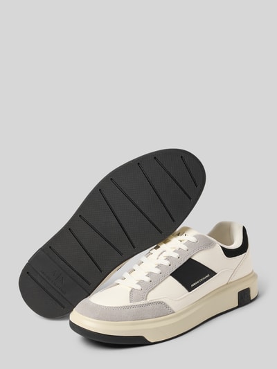 ARMANI EXCHANGE Sneakersy z detalami z logo Biały 4
