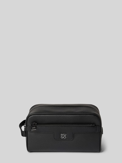 HUGO Kulturtasche mit Label-Applikation Modell 'Nesh' Black 1