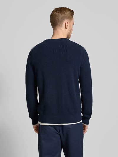 Gant Strickpullover mit Label-Patch Marine 5