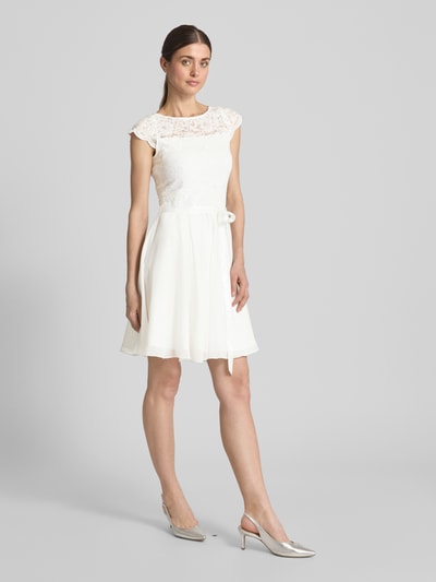 SWING Cocktailjurk met kant en strikceintuur Offwhite - 1