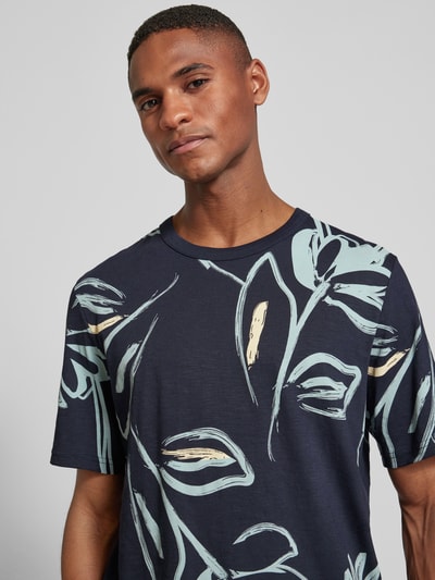 Jack & Jones Premium T-shirt z okrągłym dekoltem model ‘BLAPALMA’ Granatowy 3