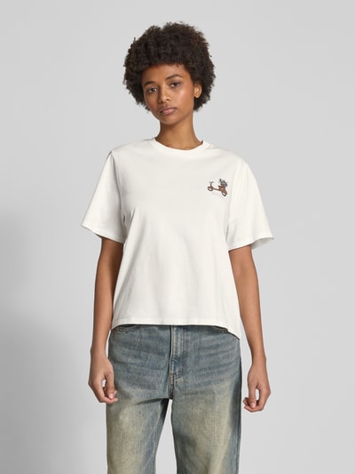 Marc O'Polo Denim T-Shirt mit Label-Print Weiss 4