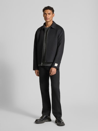 Wood Wood Gebreide pullover met ronde hals, model 'Andy' Antraciet - 1