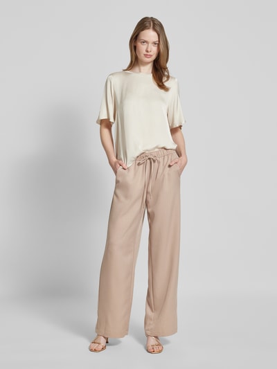 Vila Wide leg stoffen broek met tunnelkoord, model 'WILMA' Beige - 1