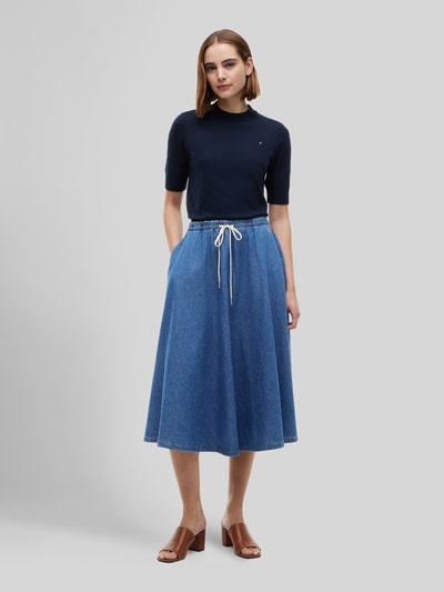 Tommy Hilfiger Uitlopende midi-rok van puur katoen Bleu gemêleerd - 1
