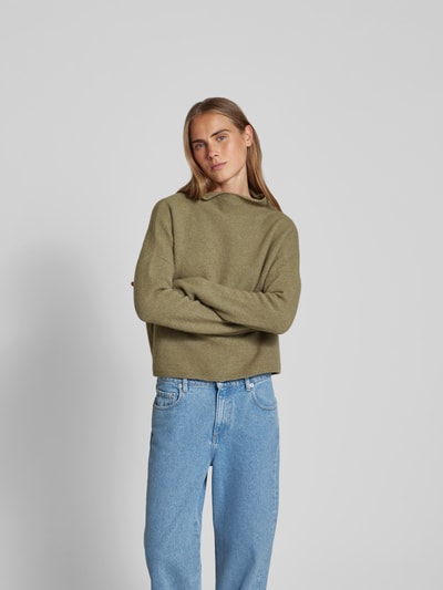 Filippa K Oversized Pullover mit Stehkragen Khaki 4