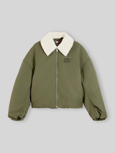 Tommy Jeans Loose fit blouson met platte kraag in teddylook Olijfgroen - 2