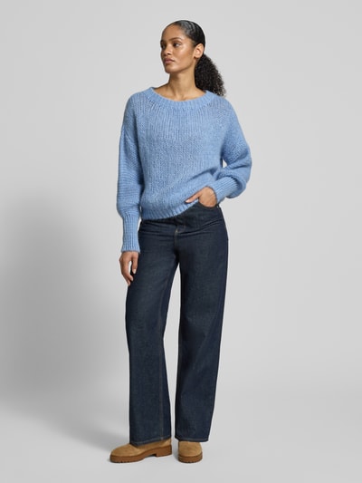 LOLLYS LAUNDRY Gebreide pullover met ribboorden, model 'Isolde' Lichtblauw - 1