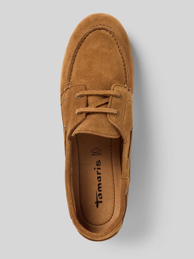 Tamaris Buty żeglarskie ze skóry model ‘SAILING SHOE’ Koniakowy 3