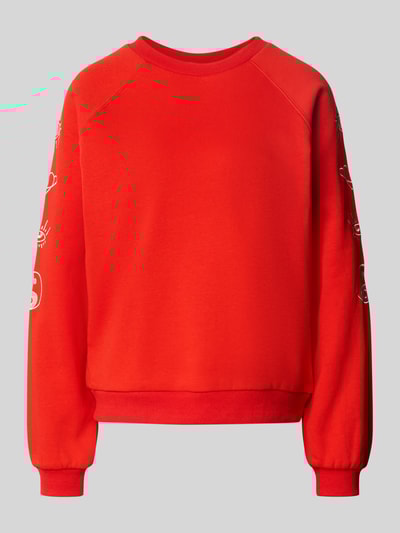 ICHI Sweatshirt met ribboorden, model 'LELA' Lichtrood - 2