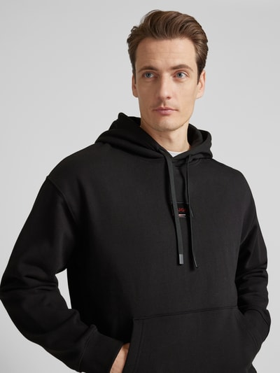 HUGO Hoodie mit Label-Print Modell 'Dugojellow' Black 3