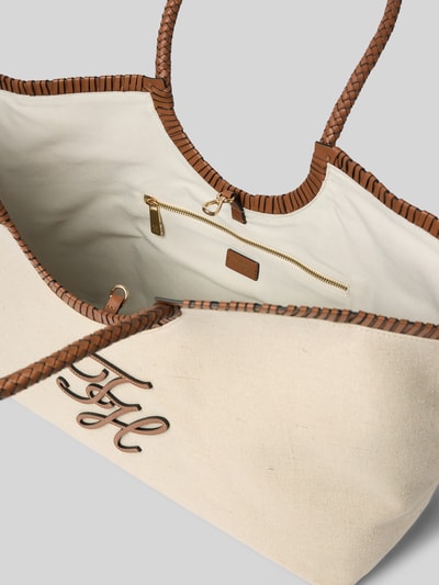 Produktfoto, torba shopper 'Shopper aus reinem Leinen' od Tommy Hilfiger, efekt: jednolity kolor, bez zapięcia, główna przegroda, aplikacja z logo, materiał: len
