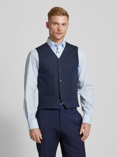 Jack & Jones Premium Kamizelka garniturowa o kroju slim fit z lamowanymi kieszeniami model ‘RIVIERA’ Granatowy 4