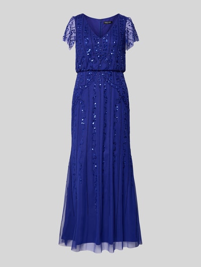 Adrianna Papell Avondjurk met kralen en pailletten Koningsblauw - 2