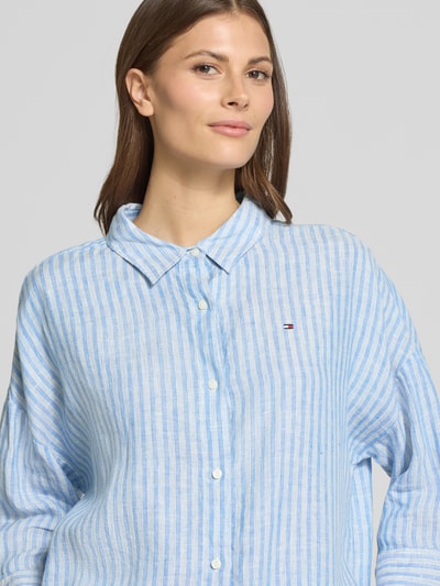 Tommy Hilfiger Relaxed Fit Bluse aus reinem Leinen Marine 3