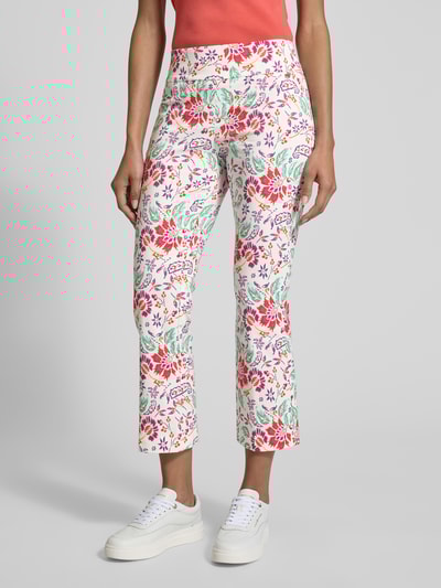 STEHMANN Slim fit stoffen broek met verkort model, model 'Ina' Felroze - 4