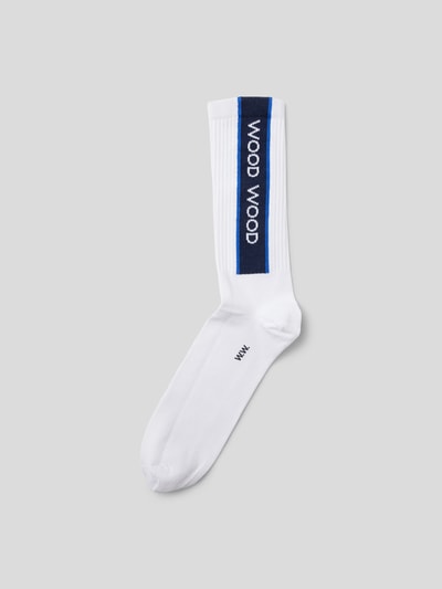 WOOD WOOD Socken mit Label-Print Weiss 1