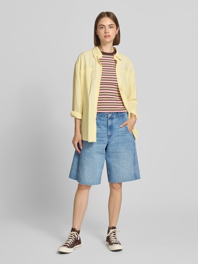 Topshop Straight Fit Shorts in Denim-Optik Modell 'Joa' Jeansblau 1