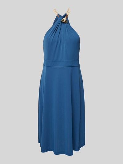 Lauren Ralph Lauren Knielanges Kleid mit Neckholder Modell 'NANMALIE' Jeansblau 2