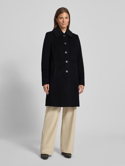 Milo Coats Kurzmantel aus Lanawolle-Mix mit Umlegekragen Modell 'ISA' Black 4