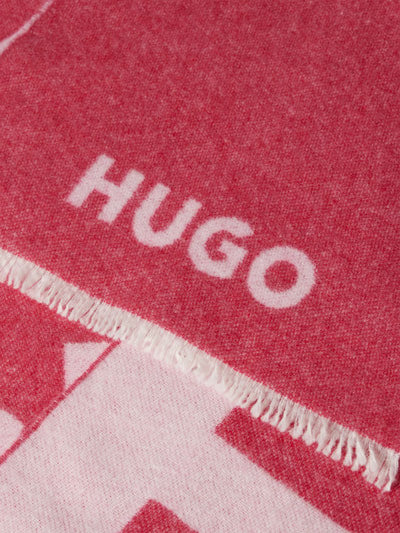 HUGO Schal mit Label-Print Modell 'Alexie' Pink 2