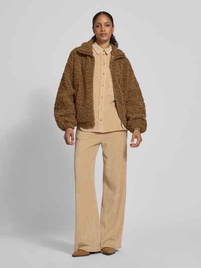 JAKE*S STUDIO WOMAN Jas met opstaande kraag Donkerbruin - 1