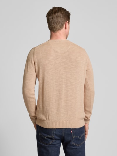 Baldessarini Strickpullover mit Leinen-Anteil Modell 'Kevin' Beige 5