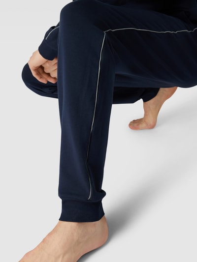 Schiesser Sweatpants mit Kontrastpaspeln Dunkelblau 3