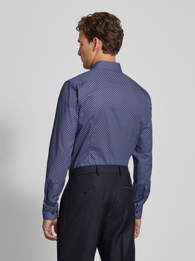 BOSS Slim fit zakelijk overhemd met kentkraag, model 'Hank' Marineblauw - 5