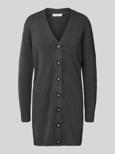 Christian Berg Woman Cardigan mit V-Ausschnitt und Knopfleiste Dunkelgrau 2