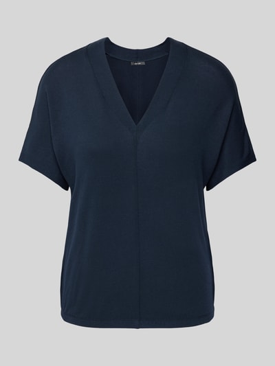OPUS T-shirt z dekoltem w serek model ‘Sagie’ Granatowy 2