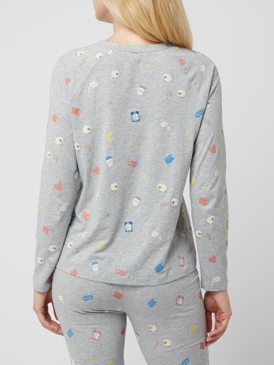 Jake*s Casual Pyjamabovendeel met all-over print  Zilver gemêleerd - 5