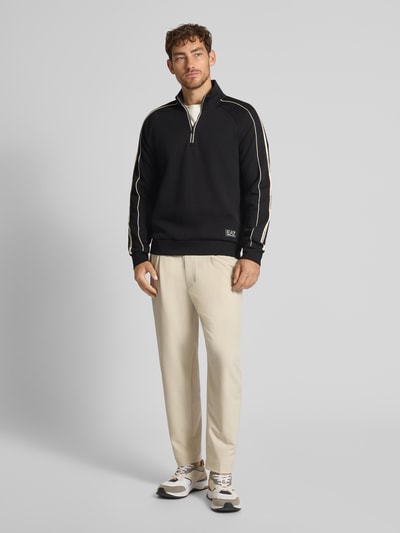 EA7 Emporio Armani Sweatshirt mit Stehkragen und Reißverschluss Black 1