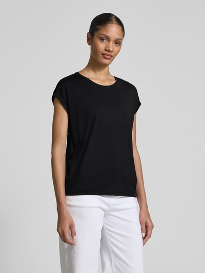 Tom Tailor Denim Loose Fit T-Shirt aus fließendem Viskose-Mix Black 4