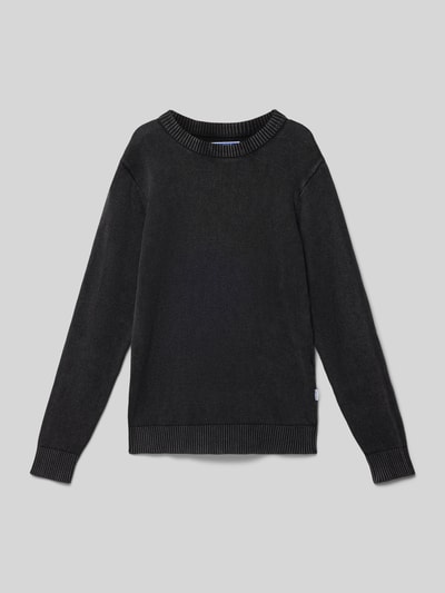 Jack & Jones Regular fit pullover in gebreide look, model 'Charge' Zwart - 1