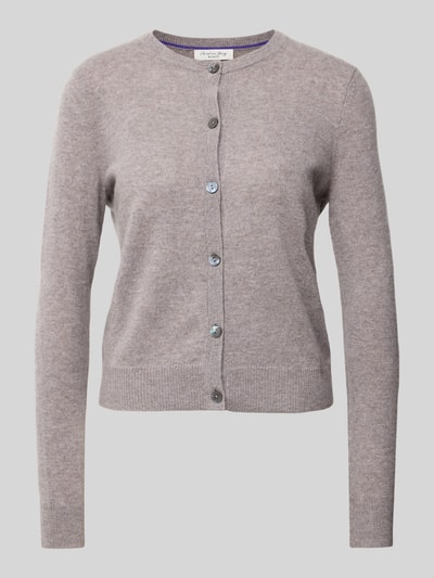 Christian Berg Woman Cardigan mit durchgehender Knopfleiste Taupe Melange 2