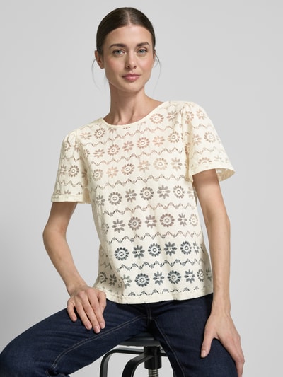 ICHI Blusenshirt mit Rundhalsausschnitt Modell 'LYRINA' Offwhite 3