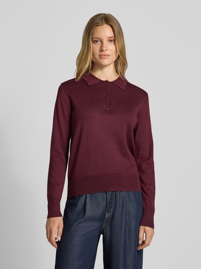 FREE/QUENT Regular fit shirt met lange mouwen van viscosemix, model 'Katie' Bordeaux - 4