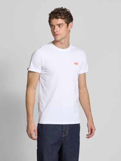 Superdry T-shirt met labelstitching Wit - 4