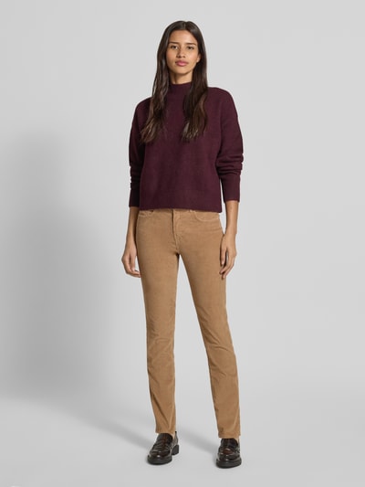 Brax Spodnie sztruksowe o kroju slim fit z mieszanki bawełny model ‘Mary’ Camel 1