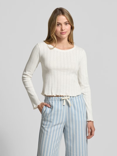 Jake*s Casual Pyjama-Oberteil mit Lochmuster Offwhite 4