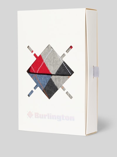Burlington Skarpety z graficznym wzorem w zestawie 2 szt. w pudełku prezentowym Średnioszary 3