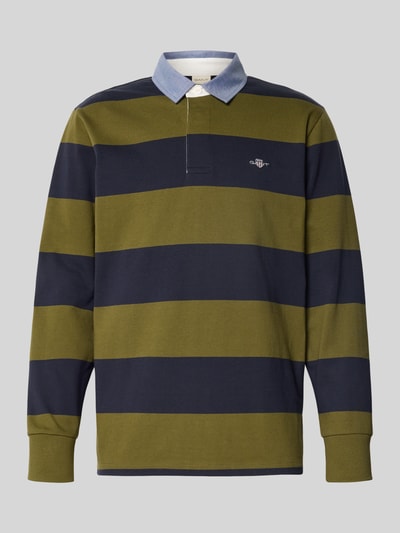 Gant Sweatshirt mit Polokragen Oliv 2