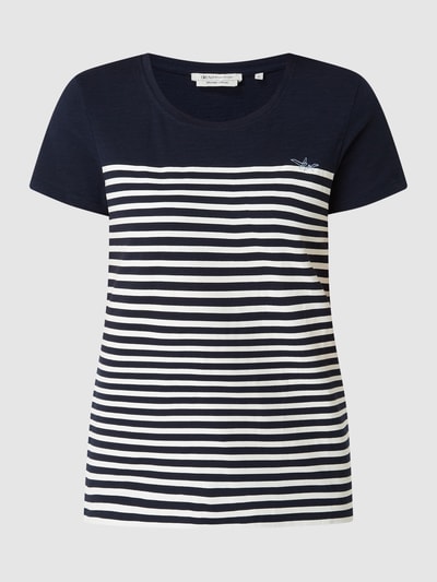 Tom Tailor Denim T-Shirt mit Streifenmuster  Dunkelblau 2