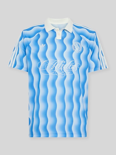 adidas Originals Koszulka polo o kroju loose fit z detalem z logo Jasnoniebieski 2