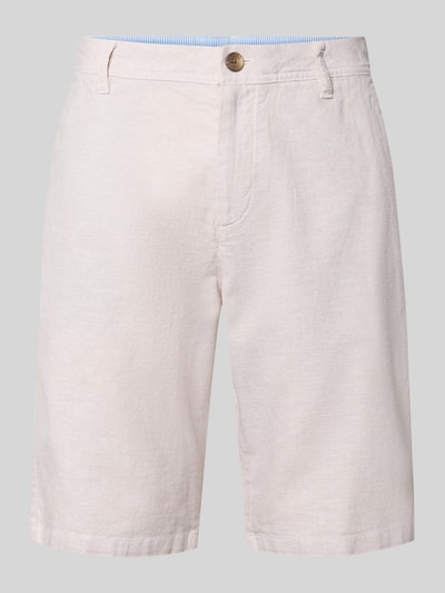 Tom Tailor regular fit linnen short van mix van katoen en linnen Beige - 2