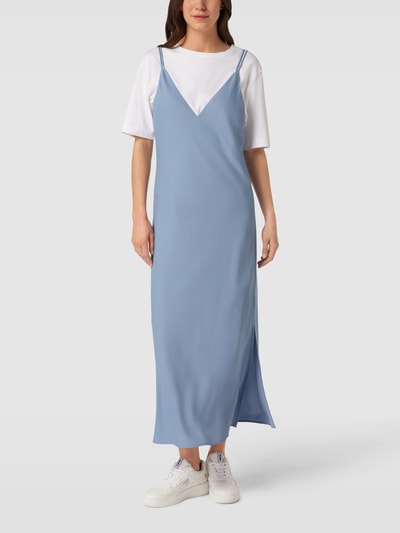 Calvin Klein Womenswear Knielanges Kleid mit doppelten Spaghettiträgern Hellblau 1