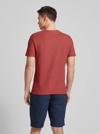 MCNEAL T-shirt met geribde ronde hals Roestrood - 5