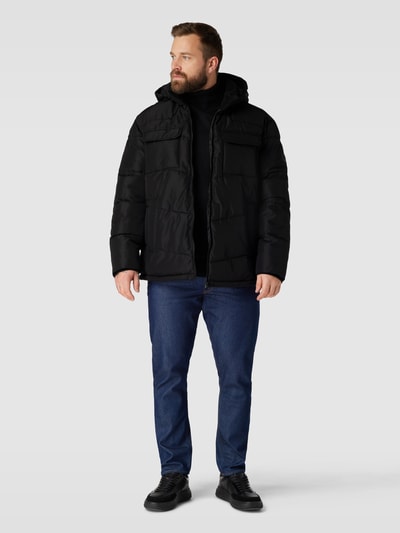 Jack & Jones Plus PLUS SIZE gewatteerd jack met capuchon, model 'MASON' Zwart - 1